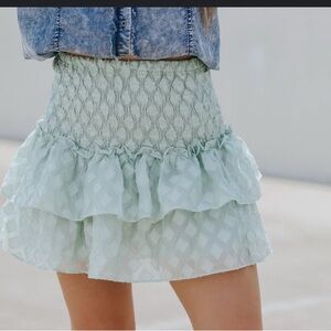 DO+BE Light Blue Textured Mini Skirt
